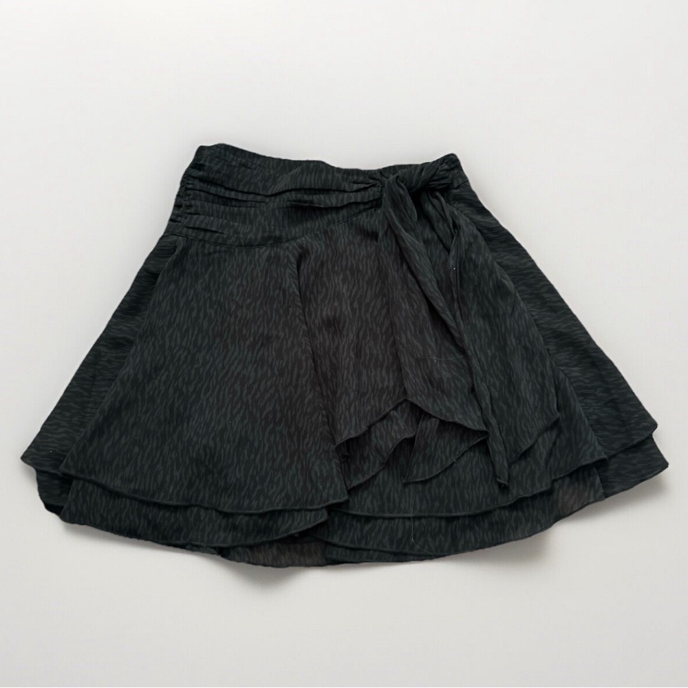 Aerie NWT Black Animal Print Wrap Skirt Women’s Size XXS Ballet Activewear